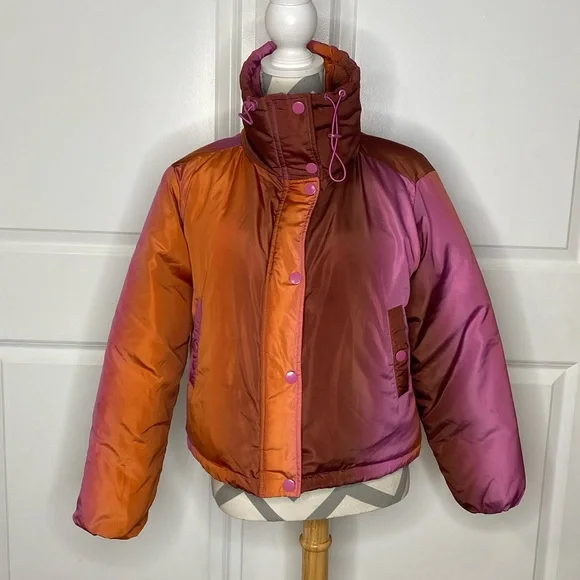 BDG XS Orange Purple Pink Ombré Puffer - Picture 2 of 15